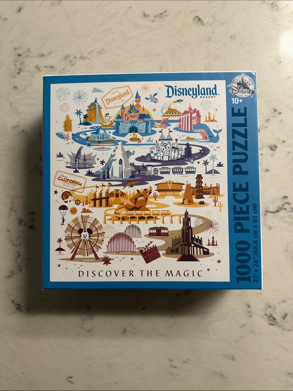 Disneyland Resort Puzzle - Blue & Multicolor Illustrated Landmarks